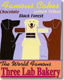 three labradors black chocolate and yellow